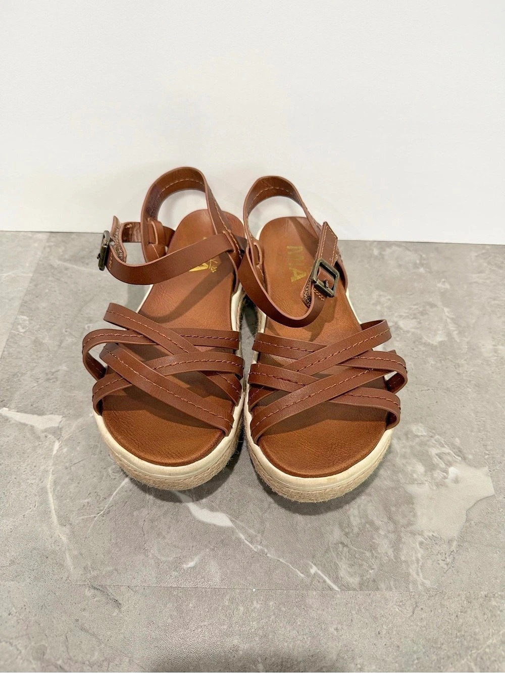 MIA Kiera Espadrille Platform Sandal Sandals Brown & Cream US 7